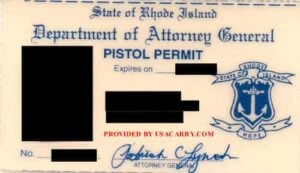 Rhode Island Concealed Carry Permit Front